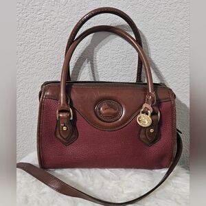 Dooney & Bourke Burgundy and Brown Satchel